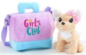 IT108611 Собачка "Girl's Club"  со звук.эфф,мягконабивная в сумочке-переноске в/п 20*12*17 см - КОЛОРЛОН ВТД Новосибирск