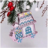 Ёлочная игрушка "Пряничная машина" 9,5*2*10,5 см, розовый 916-0685 - КОЛОРЛОН ВТД Новосибирск