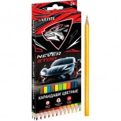 Карандаши 24цв. deVENTE "Never Stop" 5024416 шестигр.,2М,грифель 2,8мм,к/к - КОЛОРЛОН ВТД Новосибирск