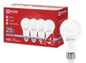 Лампа LED-A60-VC 4PACK 25Вт 230В Е27 6500К 2380Лм (4шт./упак) IN HOME - КОЛОРЛОН ВТД Новосибирск