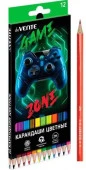 Карандаши 12цв. deVENTE "Gamer" 5022538 шестигр.,2М,диаметр гриф.2,8мм,к/к - КОЛОРЛОН ВТД Новосибирск