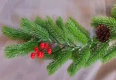 Украшение новогоднее Гирлянда l=130см еловая с шишками и ягодами литая арт.2024-0513 Код273486 - КОЛОРЛОН ВТД Новосибирск