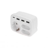 Rexant Разветвитель 1с/з 16А + 2б/з 2,5А + 4хUSB (A+TypeC), белый 11-1250 - КОЛОРЛОН ВТД Новосибирск