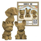 20121 QBRIX Картонный 3D конструктор Три милых щенка - КОЛОРЛОН ВТД Новосибирск