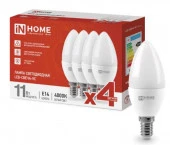 ***11W LED-СВЕЧА-VC 4PACK 11Вт 230В Е14 4000К 1050Лм (4шт./упак) IN HOME - КОЛОРЛОН ВТД Новосибирск
