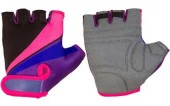 Х87909-ХС Перчатки Bike Parts мод.909 с защит.прокл,застежка на липуч,ХС,Фиолет/черн/роз - КОЛОРЛОН ВТД Новосибирск