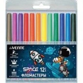Фломастеры 12цв. deVENTE "Astronaut" 5081336 вент.колп.,пластик.блист. - КОЛОРЛОН ВТД Новосибирск