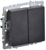 IEK BRITE Выключатель 2кл. 10А черный - КОЛОРЛОН ВТД Новосибирск