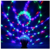 Диско-лампа светодиодная "Карнавал" LED (красный, зеленый, синий), цоколь Е27, 220 В+переходник - КОЛОРЛОН ВТД Новосибирск