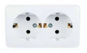 751-0200-127 VIOLA Розетка 2-ая с/з белая (керамика) - КОЛОРЛОН ВТД Новосибирск