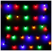 Гирлянда светодиодная 5м,50 ламп LED, Шар средний, Цветные, авторежимы, черн/прозрачный провод .пров, с возм.совмещ. - КОЛОРЛОН ВТД Новосибирск