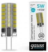 5W Лампа GaussElementary G4AC210-240V400lm4100 Kсиликон LED - КОЛОРЛОН ВТД Новосибирск