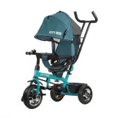 CR-B3-01TQ Велосипед 3х кол, City-Ride,пластик10/8,сиденье поворот,бампер,багаж,зеленый - КОЛОРЛОН ВТД Новосибирск