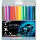 Фломастеры 12цв. deVENTE "Super Turbo" 5081631 вент.колп.,пластик.блист. - КОЛОРЛОН ВТД Новосибирск