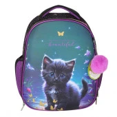 Ранец школьный deVENTE "Choice Lite. Beautiful Cat" 7033524 жёст.,38*29*17,светоор.эл.,800гр.+брелок - КОЛОРЛОН ВТД Новосибирск