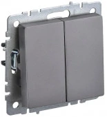 IEK BRITE Переключатель 2кл. 10А сталь - КОЛОРЛОН ВТД Новосибирск