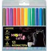 Фломастеры 12цв. deVENTE "MooreCafe" 5081643 вент.колп.,пластик.блист. - КОЛОРЛОН ВТД Новосибирск