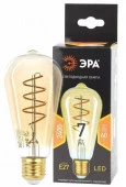 Лампочка ЭРА F-LED ST64-7W-824-E27 spiral gold E27 / Е27 7Вт филамент зол теплый белый свет - КОЛОРЛОН ВТД Новосибирск