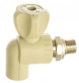 Кран полипр. шаровой радиаторный угловой Д=20*1/2" (FV-PLAST) серый (Чехия) - КОЛОРЛОН ВТД Новосибирск