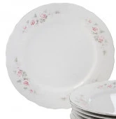 Тарелка мелкая 25 см; "Bernadotte", декор "Бледные розы, отводка платина"    P1750045JQZ5396021 - КОЛОРЛОН ВТД Новосибирск