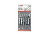 BOSCH Пилки 5шт HCS  75мм, T144D, зуб-4мм,развед, рез-прям и крив, паралл, чист, быстр, дер, ДСП 6-6 - КОЛОРЛОН ВТД Новосибирск
