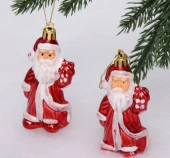 Елочные игрушки "Дед Мороз в кафтане" 7,5 см (набор 2 шт), Красный 916-0224 - КОЛОРЛОН ВТД Новосибирск