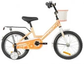Велосипед FOXX 14" SIMPLE персиковый,сталь,тормоз нож,кр,баг,полн.защ.цепи,пер.кор - КОЛОРЛОН ВТД Новосибирск