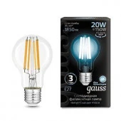20W Gauss Filament А60 20W 1850lm 4100К Е27 LED - КОЛОРЛОН ВТД Новосибирск