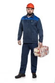 КОС 024 ДАМАСК костюм усиленный (куртка+брюки) цв.синий+василек (64-66/182-188) - КОЛОРЛОН ВТД Новосибирск