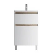 M85AFSX0552WG X-Joy, База с раковиной, напольная, 55 см, 2 ящика, белый глянец - КОЛОРЛОН ВТД Новосибирск