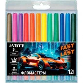 Фломастеры 12цв. deVENTE "Fast Or Last" 5081528 вент.колп.,пластик.блист. - КОЛОРЛОН ВТД Новосибирск
