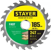 Диск пильный по дереву, быстрый рез STAYER FAST 185 x 30/20мм 24Т - КОЛОРЛОН ВТД Новосибирск