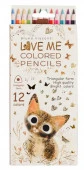 30-0154 КАРАНДАШИ ЦВЕТНЫЕ "LOVE ME. МИЛЫЙ КОТИК", 12 ЦВ. - КОЛОРЛОН ВТД Новосибирск