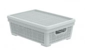 Корзинка "Лён" 11л с/кр серый  АП 474 - КОЛОРЛОН ВТД Новосибирск