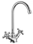 Смеситель д/кухни, GROSS AQUA, Х-ручки, 6015083С-B01, Retro - КОЛОРЛОН ВТД Новосибирск