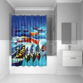 Штора для ванной комнаты, 180*200 см, полиэстер, Boats, Blue, IDDIS, 560P18Ri11 - КОЛОРЛОН ВТД Новосибирск