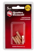 Наконечник токосъемный QUATTRO ELEMENTI M6x25 0.8 мм (5 шт) в блистере - КОЛОРЛОН ВТД Новосибирск