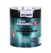 ЭКОДОМ Грунт-эмаль по ржавчине 3 в1 Красно-коричневая RAL 3009 (2,2кг) - КОЛОРЛОН ВТД Новосибирск