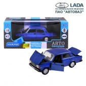 JB1200158ТМ "Автопанорама" Машинка металл., ВАЗ 2107, масштаб 1:24, синий, инерция, откр. двери, кап - КОЛОРЛОН ВТД Новосибирск