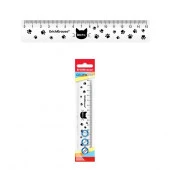 57814  ЛИНЕЙКА 15 СМ, ERICH KRAUSE® MEOW, ПЛАСТ. БЕЛЫЙ, ФЛОУПАК /20/240/ - КОЛОРЛОН ВТД Новосибирск