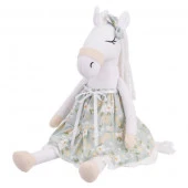 RLS25006-2-30 Игрушка мягконабивная ТМ "Relana" Лошадка белая в платье Поллет, 30 , в/п 30*10*10 - КОЛОРЛОН ВТД Новосибирск