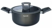 Кастрюля с крышкой, 24*10 см, 4,3 л, алюминий, АП, индукция, Frontera gris, Es, FRGT24GE101 - КОЛОРЛОН ВТД Новосибирск