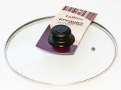 Крышка стеклянная металл обод, пароотвод, пластм ручка Д24см/30  4624 - КОЛОРЛОН ВТД Новосибирск