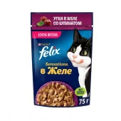 75Г КОРМ FELIX SENSATIONS ЖЕЛЕ УТКА/ШПИНАТ  139100 - КОЛОРЛОН ВТД Новосибирск