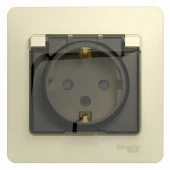 GSL000248 Glossa Беж Розетка с/з (шторки) крышка IP44 - КОЛОРЛОН ВТД Новосибирск