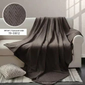 Плед ВЕЛСОФТ с тиснением 190 гр диз. Зигзаг (19-0812) Турецкий кофе (150х200) - КОЛОРЛОН ВТД Новосибирск