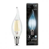 11W Gauss Filament Свеча на ветру 11W 830lm 4100К Е14 LED - КОЛОРЛОН ВТД Новосибирск