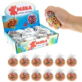 Т22987 1toy Жмяка шар с разноцветными шариками в сетке, 6,5 см, 12 шт. в д/б - КОЛОРЛОН ВТД Новосибирск