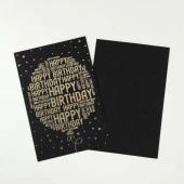 Открытка на черном крафте Happy Birthday, 10 х 15 см   4822249 - КОЛОРЛОН ВТД Новосибирск