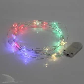 Гирлянда для дома "Цветочек" на батарейках 2,0 м 20 ламп LED, 1 реж., IP-20, Мультицвет - КОЛОРЛОН ВТД Новосибирск